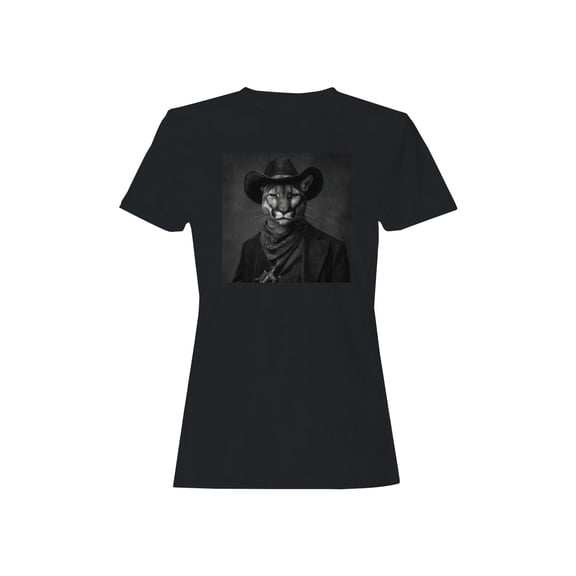 Wild West Cougar Cowboy Art Women's T-shirt
