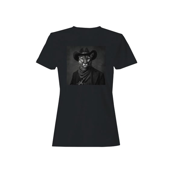 Wild West Cougar Cowboy Art Women's T-shirt