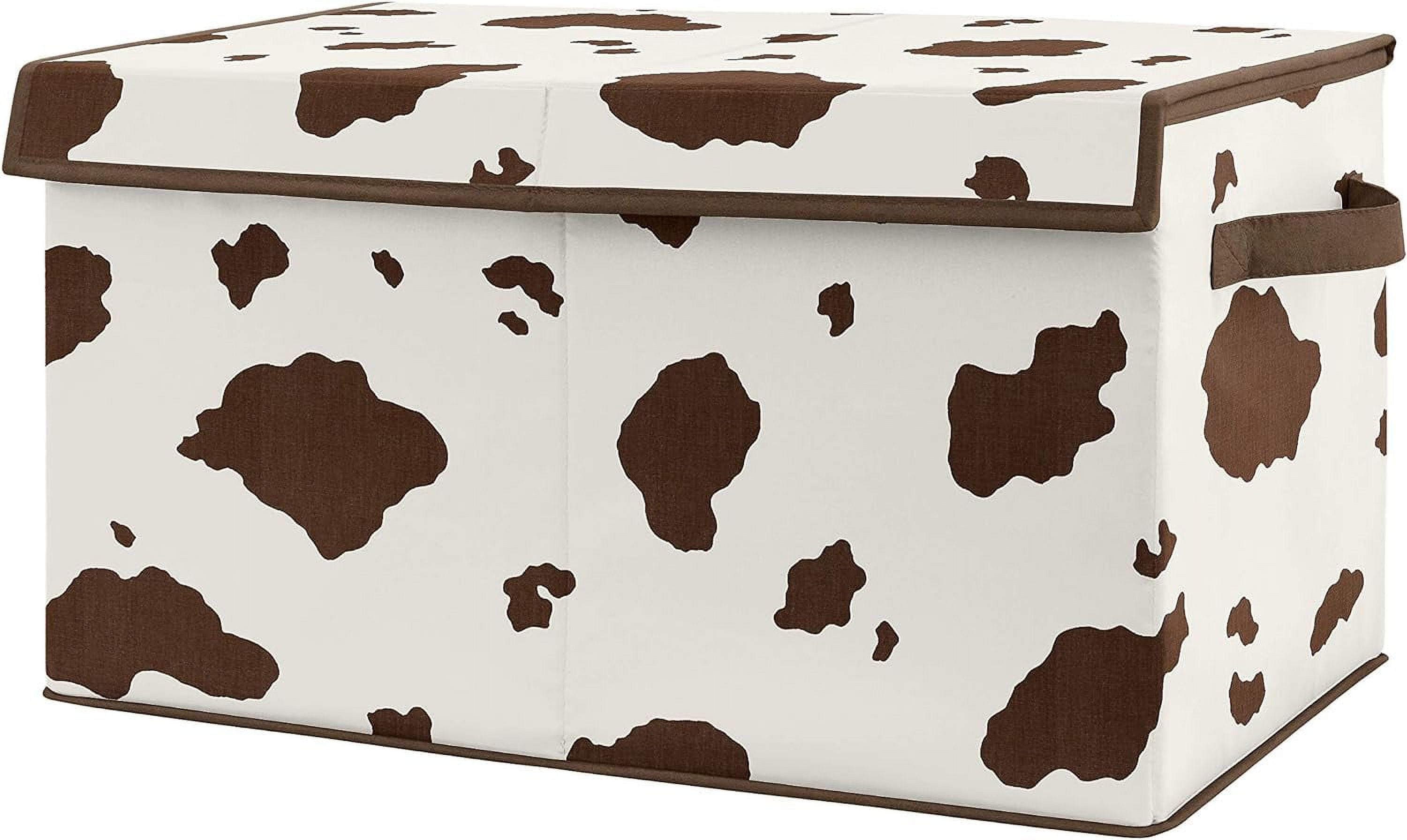 Wild West Cow Print Boy Small Fabric Toy Bin Storage Box Chest For Baby