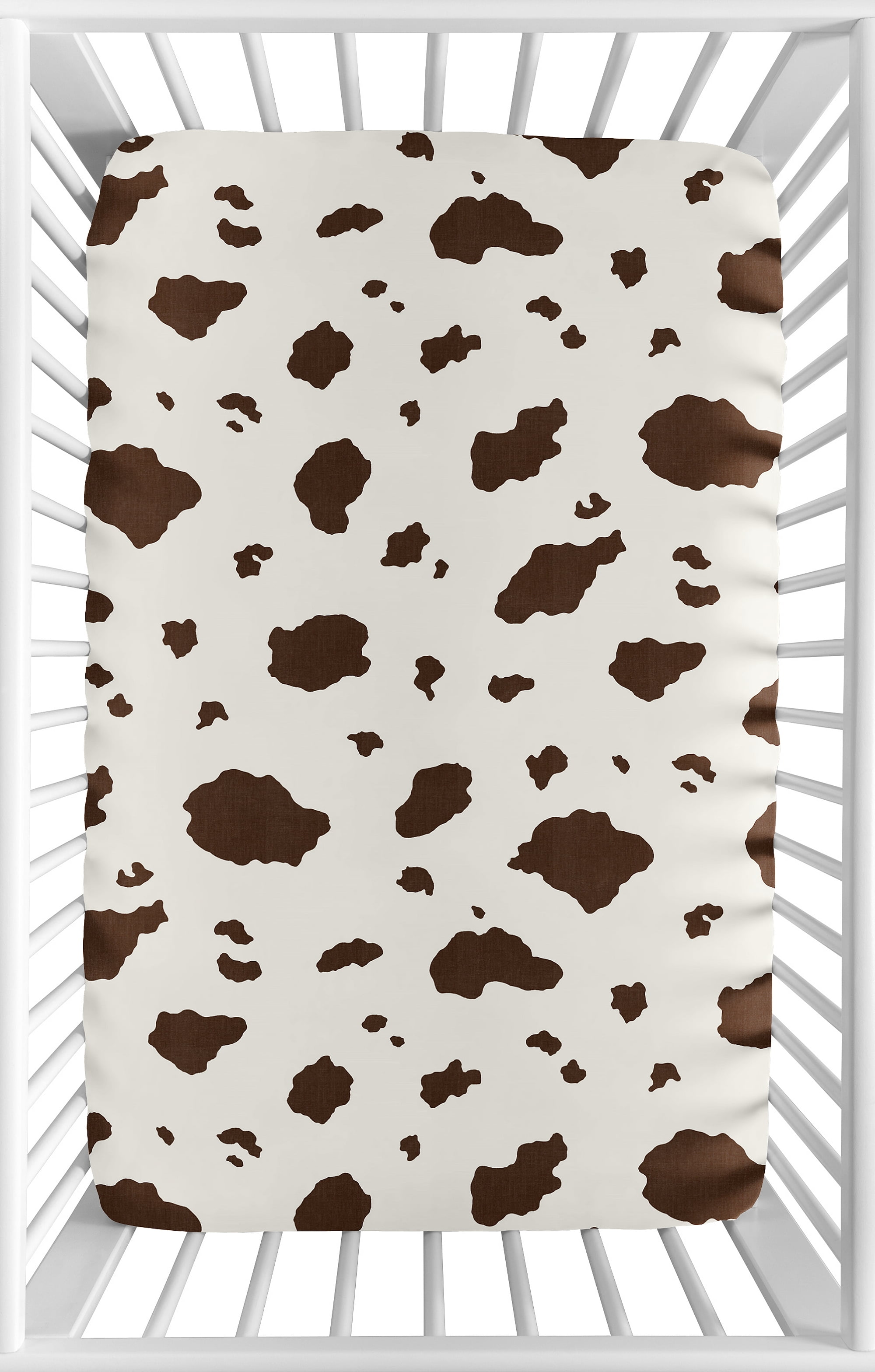 Wild West Cow Print Mini Fitted Crib Sheet by Sweet Jojo Designs
