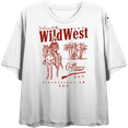 thumbnail image 1 of Wild West Cowboy Adult White Crew Neck Short Sleeve Tee-Medium, 1 of 6
