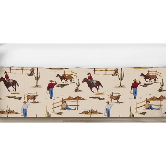 Sweet Jojo Designs Wild West Cowboy Multicolor Dust Ruffle Crib Skirt