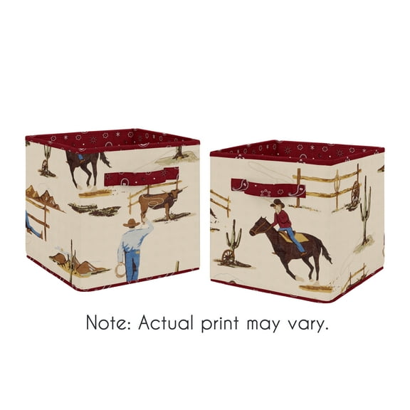 Wild West Cowboy Fabric Storage Cube by Sweet Jojo Designs