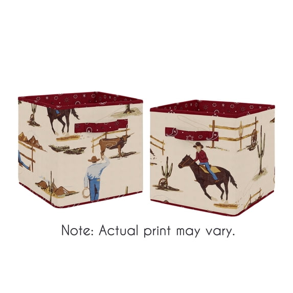 Wild West Cowboy Fabric Storage Cube by Sweet Jojo Designs