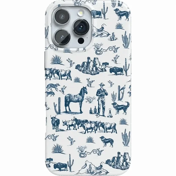 Wild West Cowboy Rodeo Desert Cactus Western Scene Case for iPhone 11 12 13 14 15 16 17 Pro Max