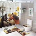 thumbnail image 1 of Wild West Cowboy Shower Curtain Sets 4 Piece,Rustic Southwestern Country Desert Cowboy Texas Star Horse Bathroom Decor Sets with Rugs Include Waterproof Non-Slip Toilet Lid Cover Bath Mat, 1 of 8