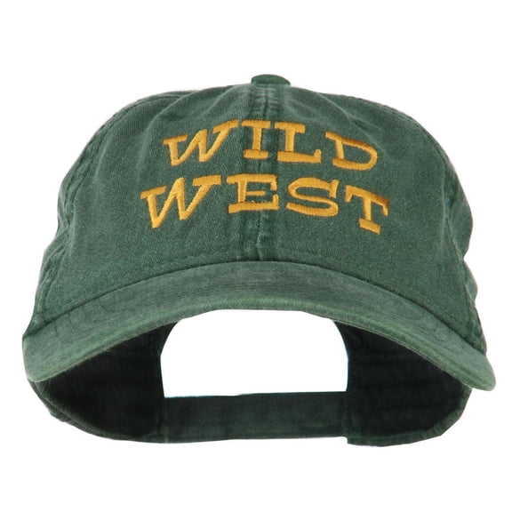 Wild West Embroidered Washed Cap - Dark Green OSFM