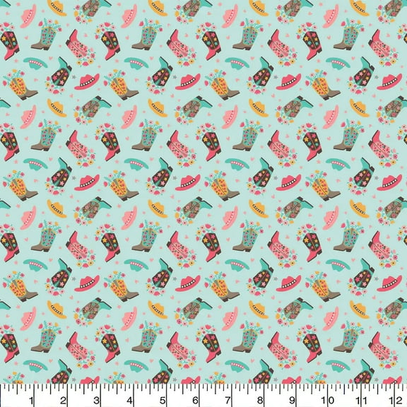 Wild West From Bow to Boot Flannel Fabric