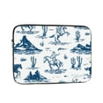 thumbnail image 1 of Wild West Monochrome Pattern 15 inch Portable Laptop Sleeve Compatible with MacBook Air Notebook Computer Case for Men Women College School Students, 1 of 7