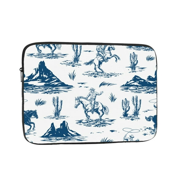 Wild West Monochrome Pattern Portable Laptop Sleeve Compatible with MacBook Air Notebook Computer Case for Men Women College School Students