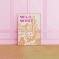 thumbnail image 1 of Wild West Poster Western Art Desert Cactus Wall Cowgirl Decor Poster, Unframed Size 8x12, 1 of 4