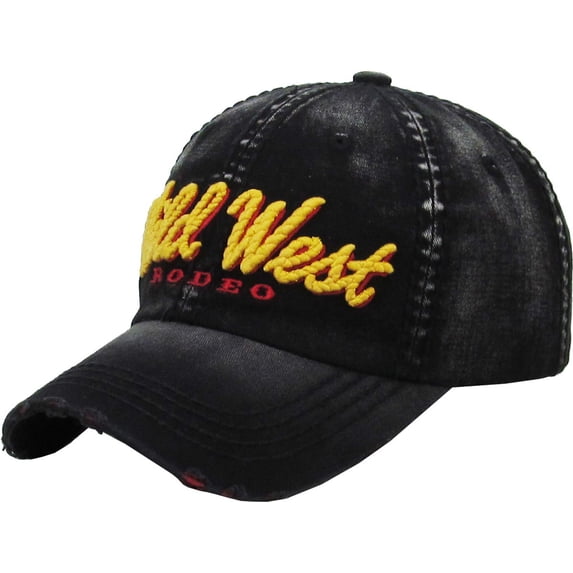 Wild West RODEO Vintage Distressed Washed Baseball Cap