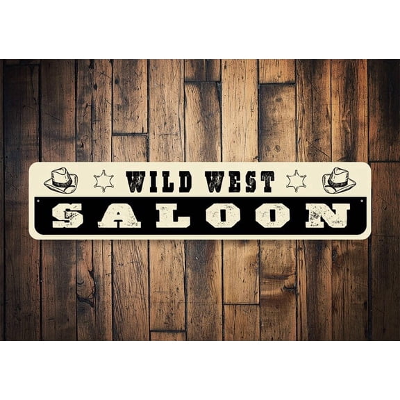 Wild West Saloon Sign Saloon Sign Rustic Saloon Gift Saloon Decor Western Saloon Gift Western Bar Sign Cowboy Saloon Gift Cowboy Gift - Size: 16 x 4 Inches