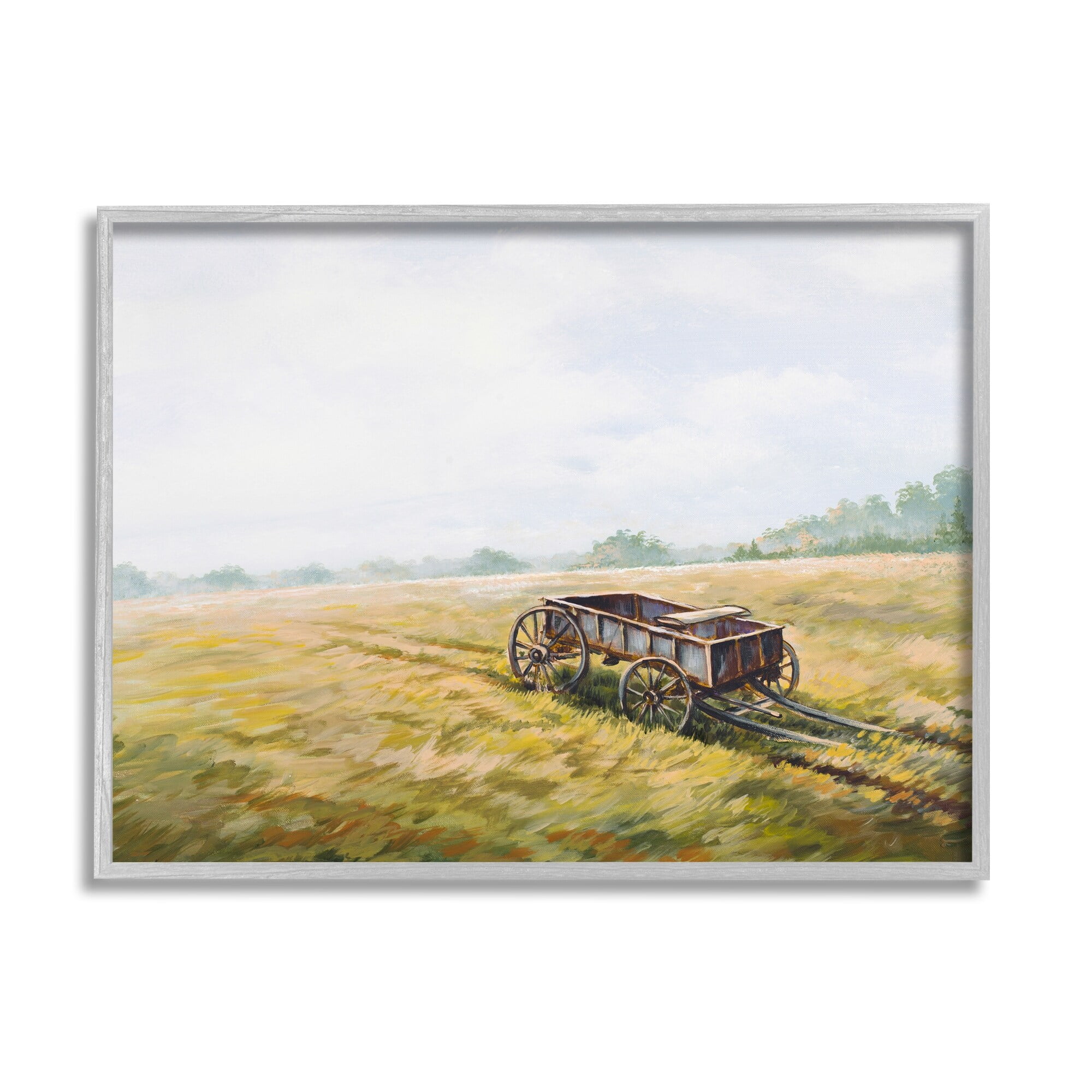 Wild West Wagon Cart Rural Hill Farm Scenery Landscape Painting Framed Art Print Wall Art
