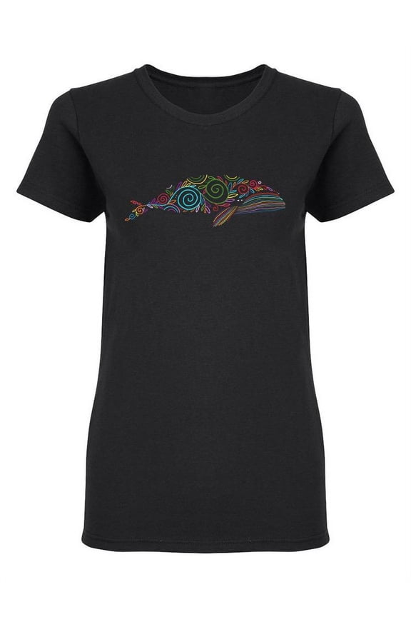 Wild Whale Shaped T-Shirt Women -Image by Shutterstock, Female Medium
