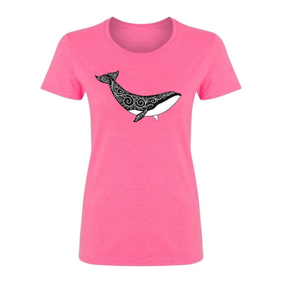 Wild Whale With Ethnic Design Shaped T-Shirt Women -Image by Shutterstock, Female Small