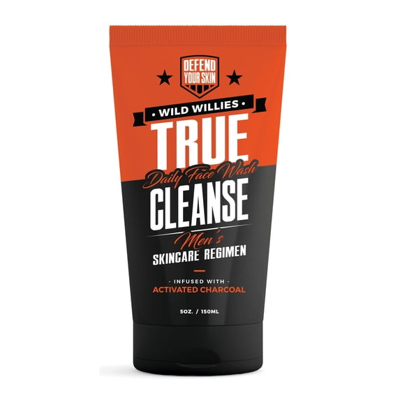 Wild Willies Men's Face Wash with Activated Charcoal for Sensitive Skin, 5 Oz, Facial Cleanser