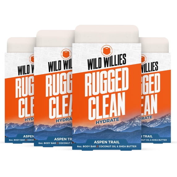 Wild Willies Rugged Clean Soap Bar, Aspen Trail, 4 Pack
