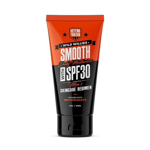 Wild Willies Smooth Moisturizer Daily Moisturizer with SPF 30 and Antioxidants, for All Skin Types, 5 oz
