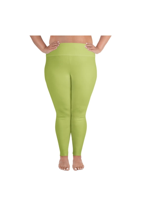 Wild Willow, Green Plus Size Leggings, Green Leggings for Plus Size, Big Size Green Leggings, Green Leggings for Big Women