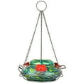 thumbnail image 1 of Wild Wings Artisan Glass Solar-Powered Illuminated Top Fill Hummingbird Feeder 16 oz, Blue Spring Rain, 1 of 13