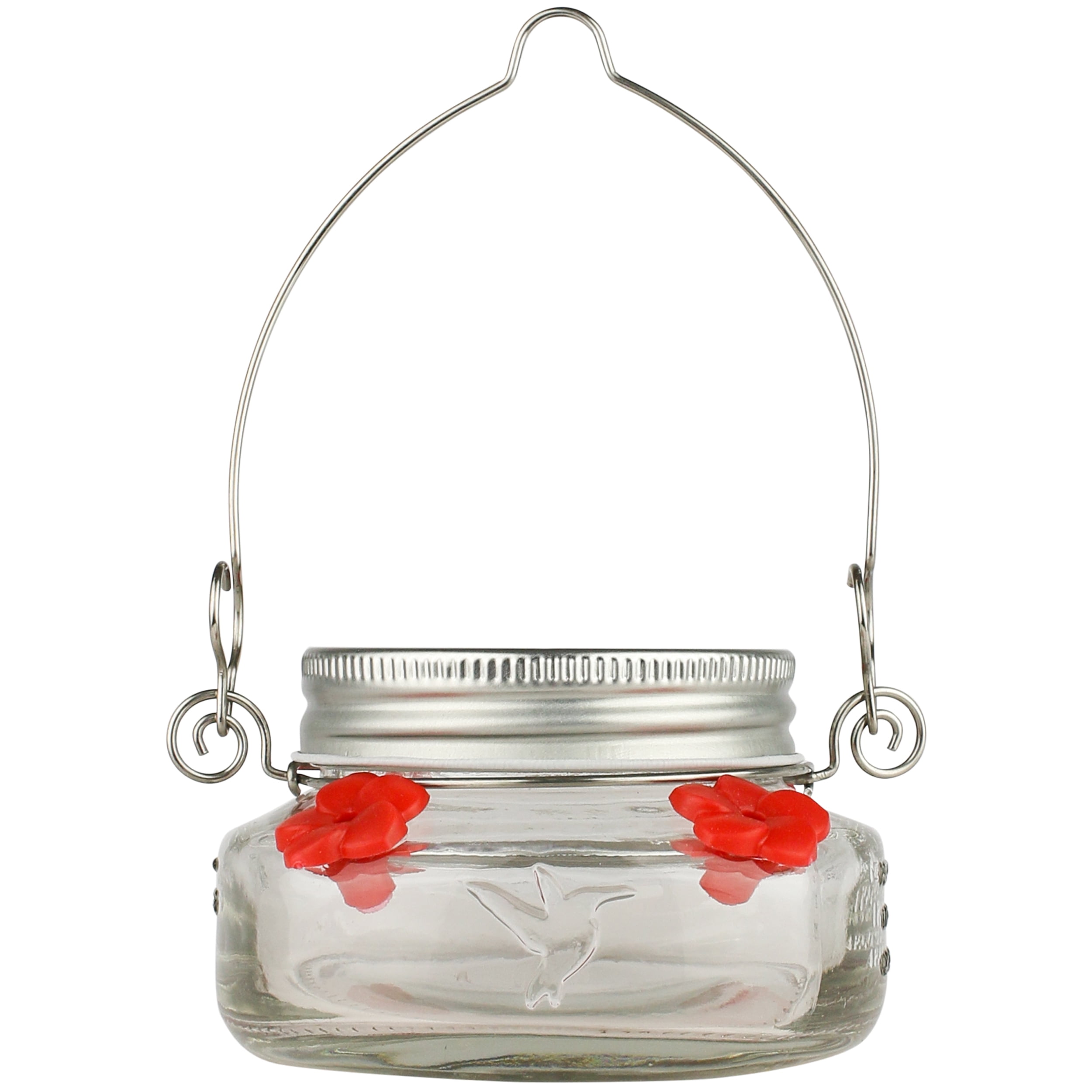 Wild Wings Mason Jar Glass Hummingbird Feeder