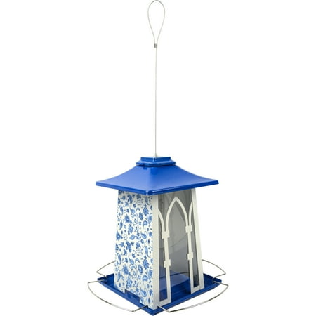 Wild Wings Metal Paisley Arches Gazebo Bird Feeder 3.3QT, Blue