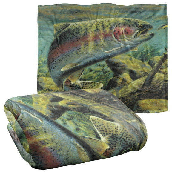 Wild Wings Rainbow Trout 2 Officially Licensed Silky Touch Super Soft Throw Blanket 50' x 60'