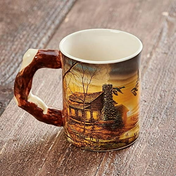 Wild Wings Sculpted Mug Golden Retreat - Cabin 16 oz.
