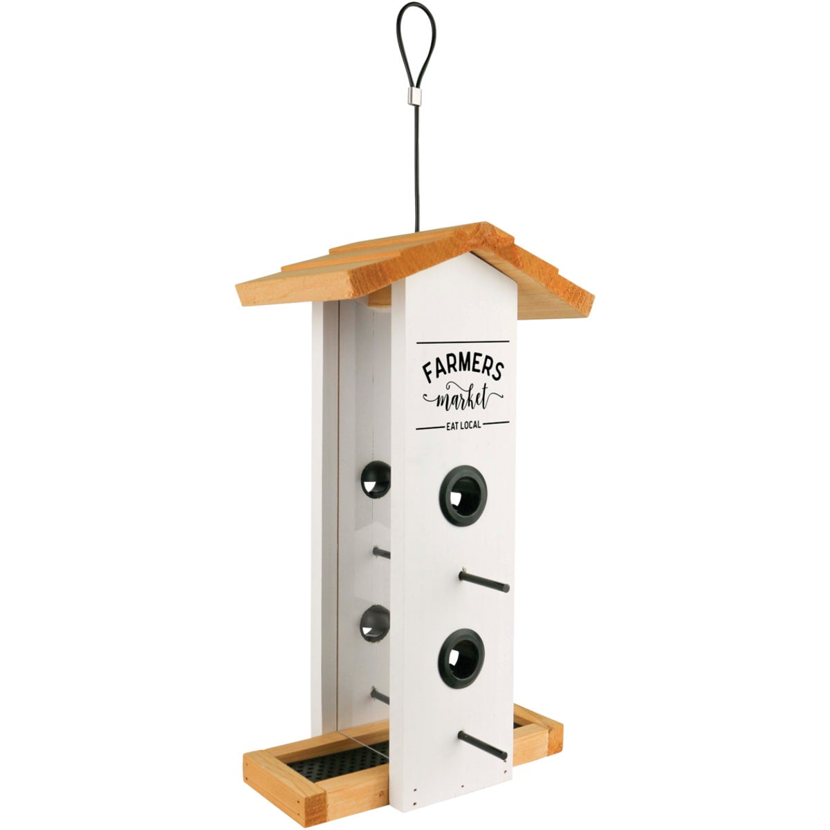 Nature's Way Bird Products Wild Wings WWLF1-DECO Farmhouse Vertical Bird Feeder, White — Residential Use, Standard Application