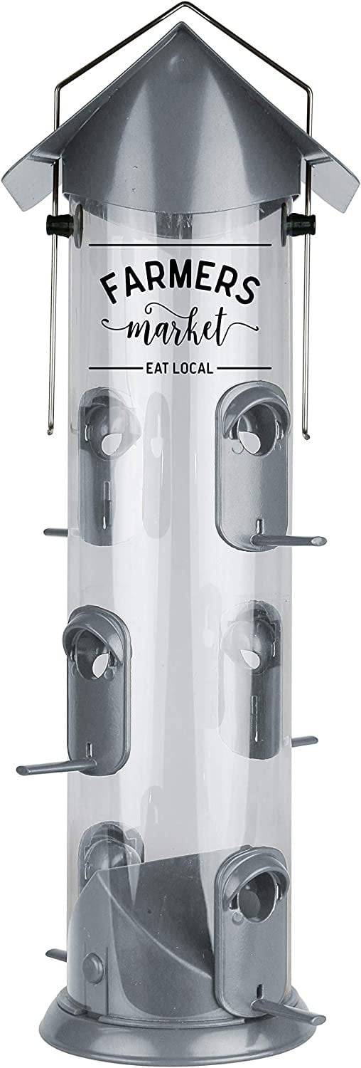 Wild Wings WWWMRS-Deco Farmhouse Deluxe Easy Clean Bird Feeder, Silver