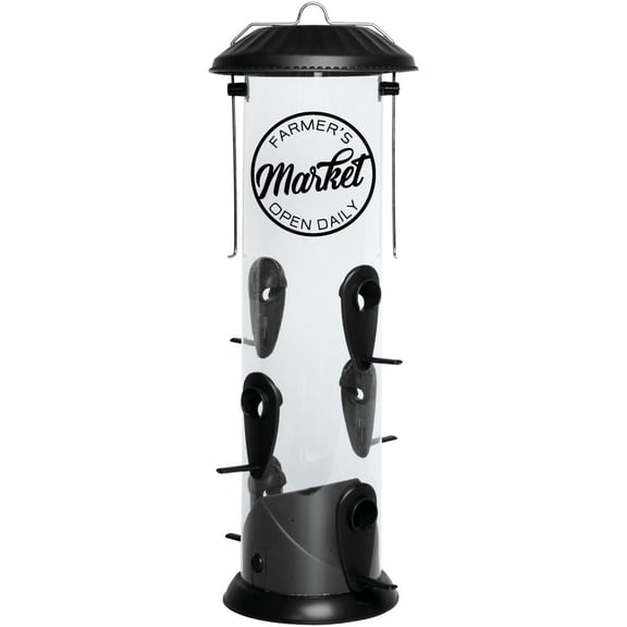 Wild Wings Easy Clean Bird Feeder Farmhouse Style - 2-in-1, 6 Openings - Black — Residential Use, Standard Application