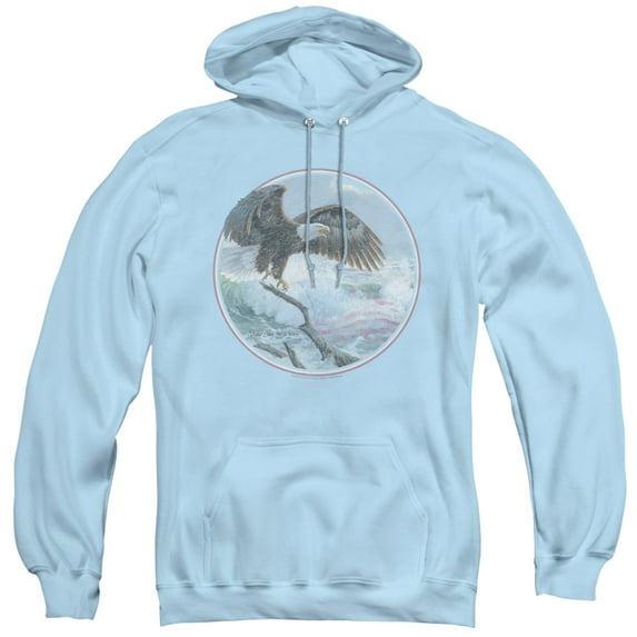 Wild Wings Wild Glory Adult Pullover Hoodie Sweatshirt Light Blue