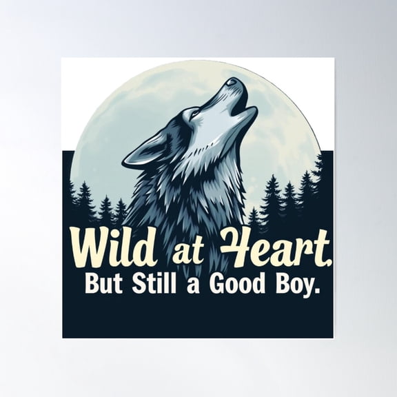 Wild Wolf Design Poster Wall Art, Modern Wall Decor For Living Room Bedroom, 24x36 UNFRAMED