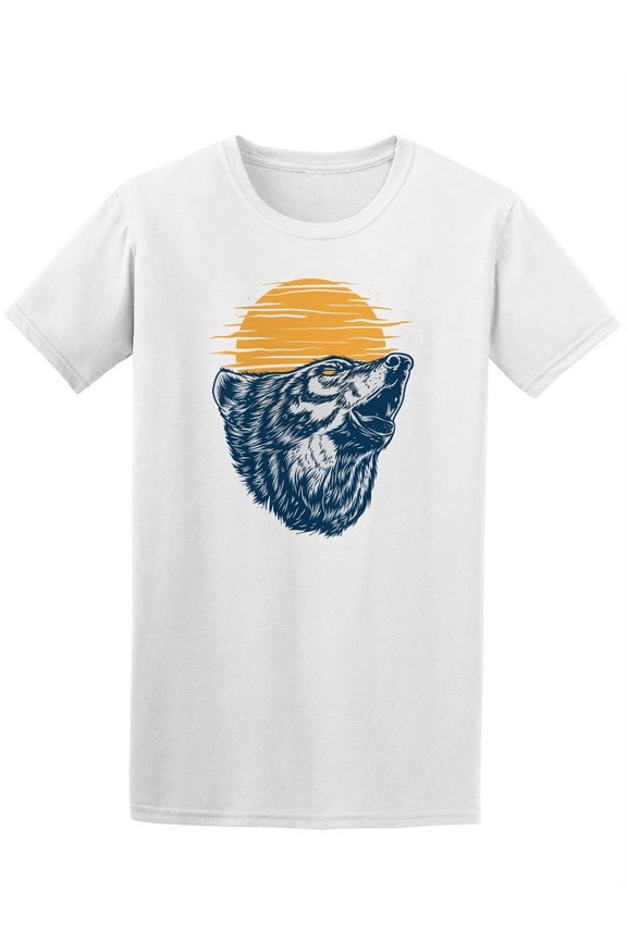Wild Wolf Howling Art T-Shirt Men -Image by Shutterstock, Male 4X-Large