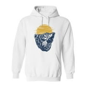 Wild Wolf Howling Sketch Hoodie Men -Image by Shutterstock, Male Small