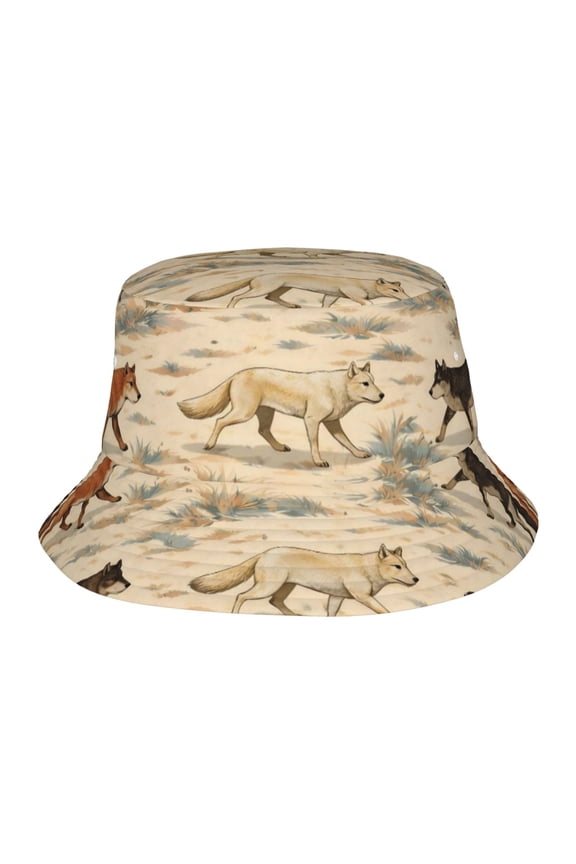 Wild Wolf Pattern Fisherman's Hat Lightweight and Breathable Sun Hat Suitable for Both Men and Women