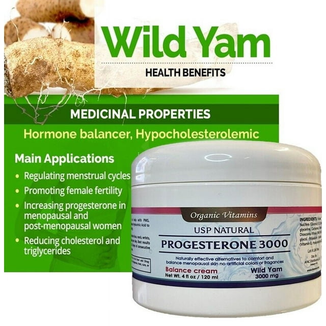 Wild Yam Cream Natural Ingredients 4 Oz