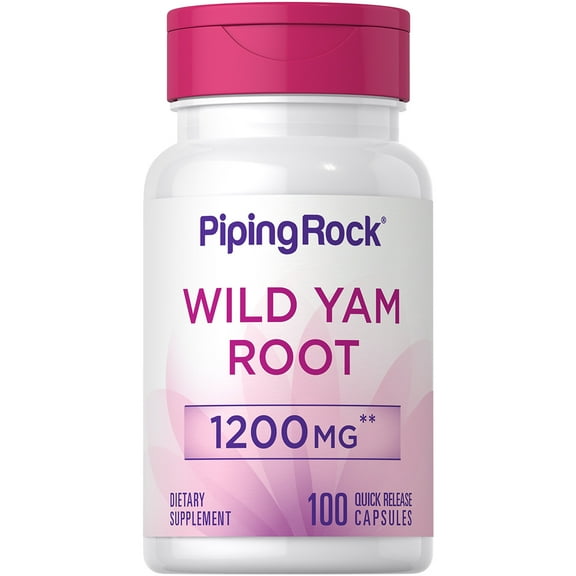 Wild Yam Root Capsules | 1200mg | 100 Count | 10:1 Extract | by Piping Rock