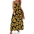 thumbnail image 1 of Wild Yellow Sunflowers on Black Background Sleeveless Dress Dresses Women Summer Women's Summer Clothing, 1 of 9