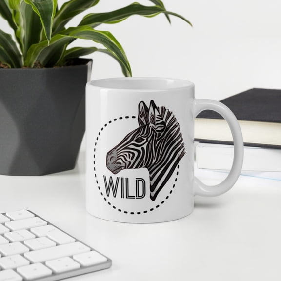 Wild Zebra Mug, zebra coffee cup, zookeeper mug.