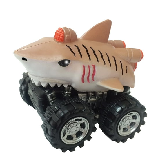 Wild Zoomies Tiger Shark by Deluxebase – Friction Monster Truck Toy with Animal Rider for Kids