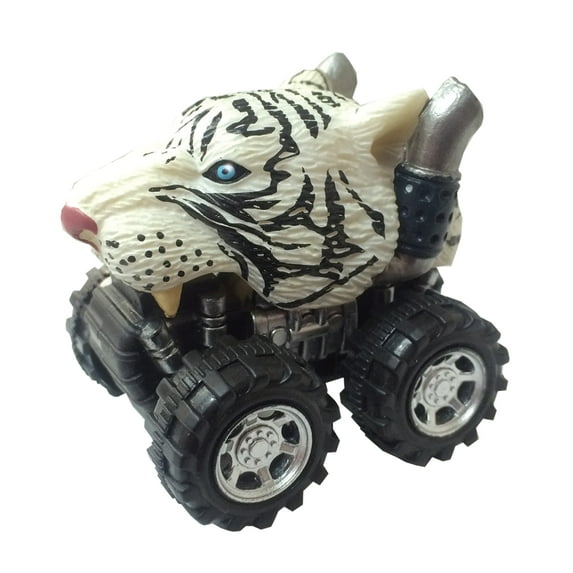 Wild Zoomies - White Tiger by Deluxebase. Friction Monster Truck Toy with Animal Rider for Kids