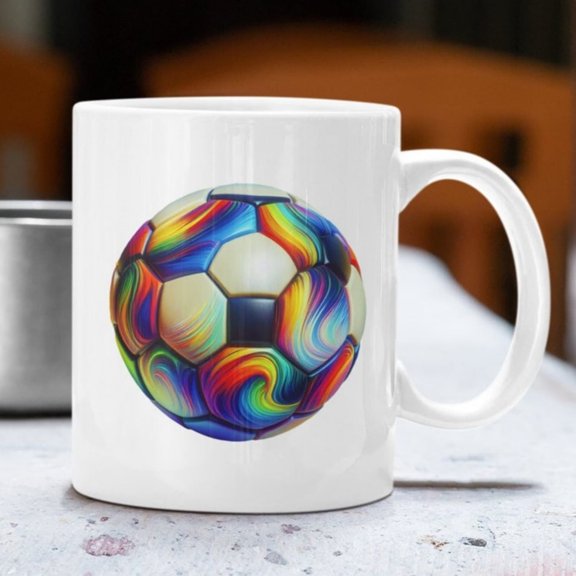 Wild and Colorful ccer Ball Mug oz, Neon ccer Ball Mug, ccer Player Mug, ccer Coffee Mug, ccer Lover Mug, Gift ccer Fan.