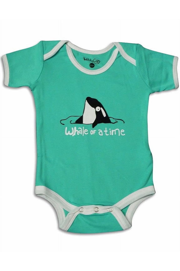 Wild and Cozy - Whale of a Time Onesie for Baby Boys' 27744-6-12Months (turquoise)