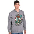 thumbnail image 1 of Wild and Free Bald Eagle Rose Tattoo Unisex Fleece Graphic Zip Up Hoodie Brisco Brands 2X, 1 of 5