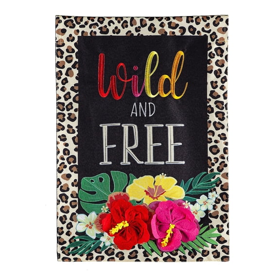 Wild and Free Garden Linen Flag