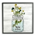 thumbnail image 1 of Wild and Free Yellow Flowers in a Mason Jar Botanical & Floral Framed Art Print Wall Art, 17x17, 1 of 6