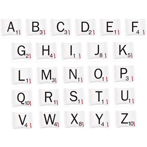 Wild and Wolf Scrabble 15" Pillow - Choose Your Letters Letter I Unisex