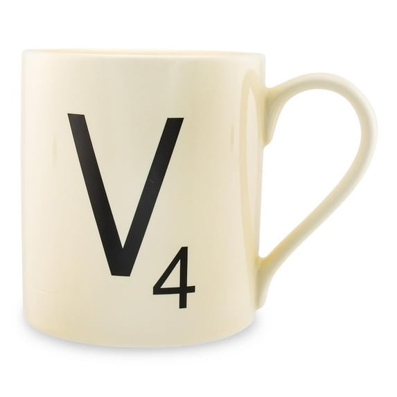 Wild and Wolf Scrabble Coffee Mug - Choose Your Letters Letter V Unisex